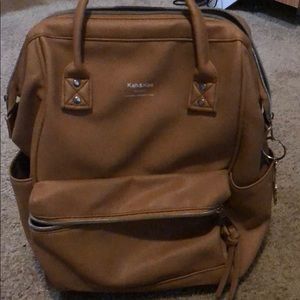 Brown leather backpack